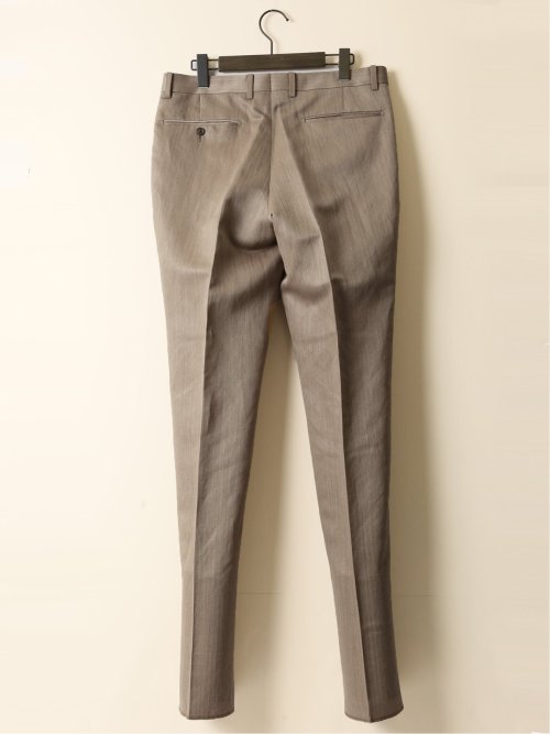 ウールリネン レギュラーフィット ノータックパンツ ベージュ(セットアップ可能)