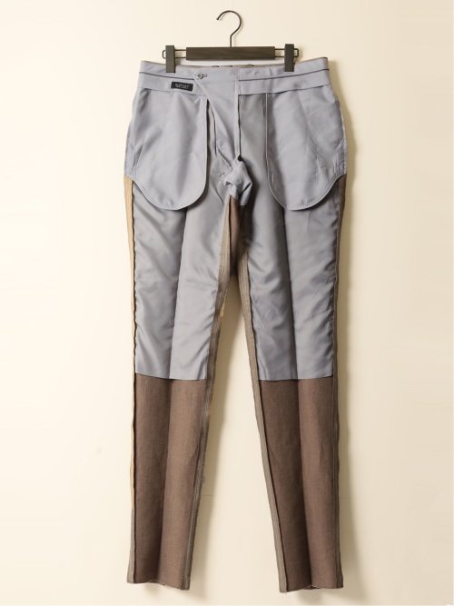 ウールリネン レギュラーフィット ノータックパンツ ベージュ(セットアップ可能)