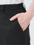 ドットプリント スリムフィット ノータックパンツ 黒(セットアップ可能)