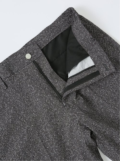 軽量 スリムフィット ノータックパンツ プリント黒(セットアップ可能)