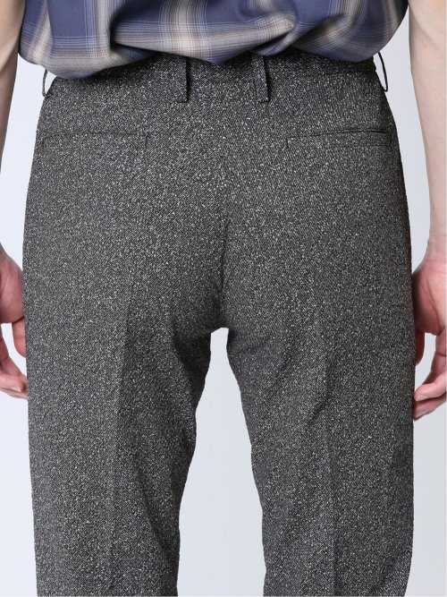 軽量 スリムフィット ノータックパンツ プリント黒(セットアップ可能)