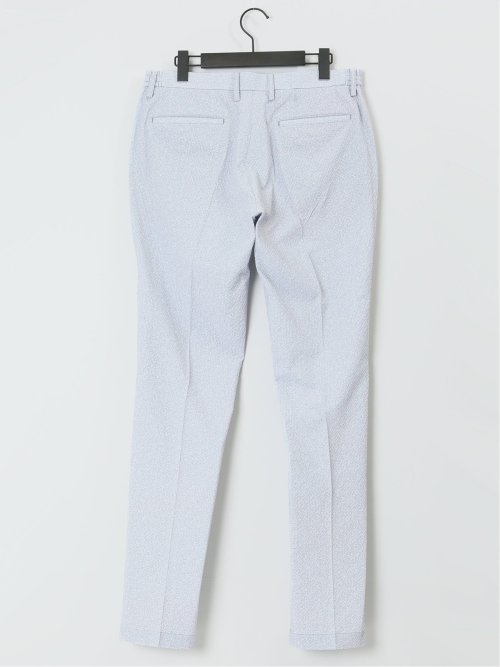 軽量 スリムフィット ノータックパンツ プリントライトグレー(セットアップ可能)