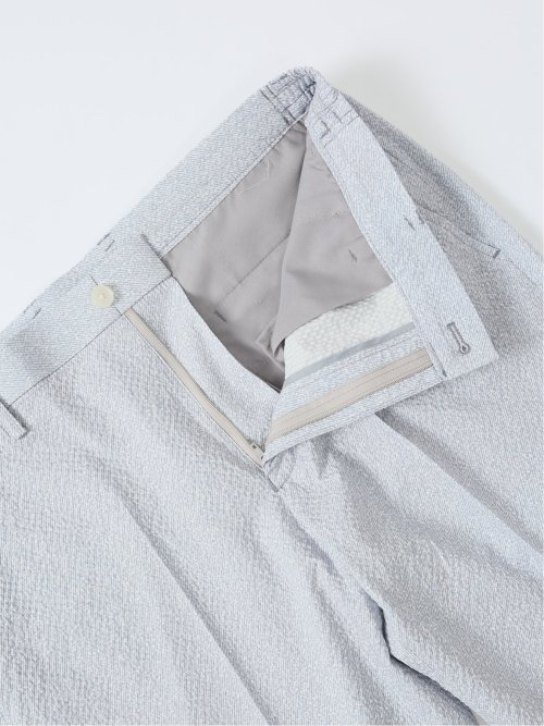 軽量 スリムフィット ノータックパンツ プリントライトグレー(セットアップ可能)