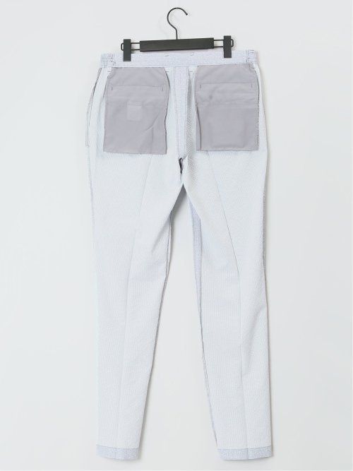 軽量 スリムフィット ノータックパンツ プリントライトグレー(セットアップ可能)