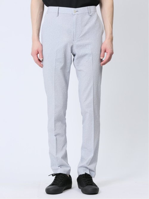 軽量 スリムフィット ノータックパンツ プリントライトグレー(セットアップ可能)