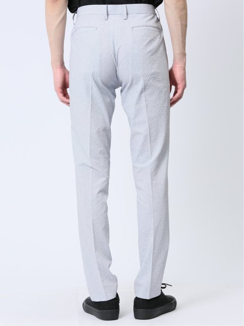 軽量 スリムフィット ノータックパンツ プリントライトグレー(セットアップ可能)