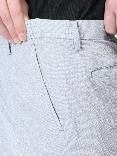 軽量 スリムフィット ノータックパンツ プリントライトグレー(セットアップ可能)