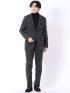 スラックス メンズ ビジネス セットアップ可能 ストレッチ スリム ノータック テーパード ネップ ニット グレー