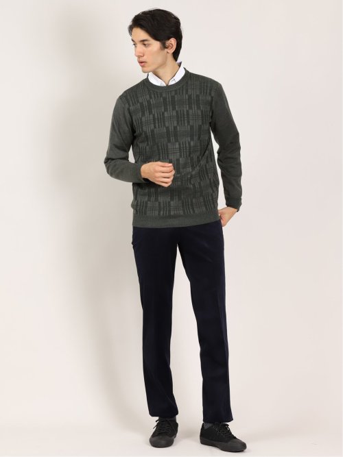 リッチベロア スリムパンツ 紺(セットアップ可能)