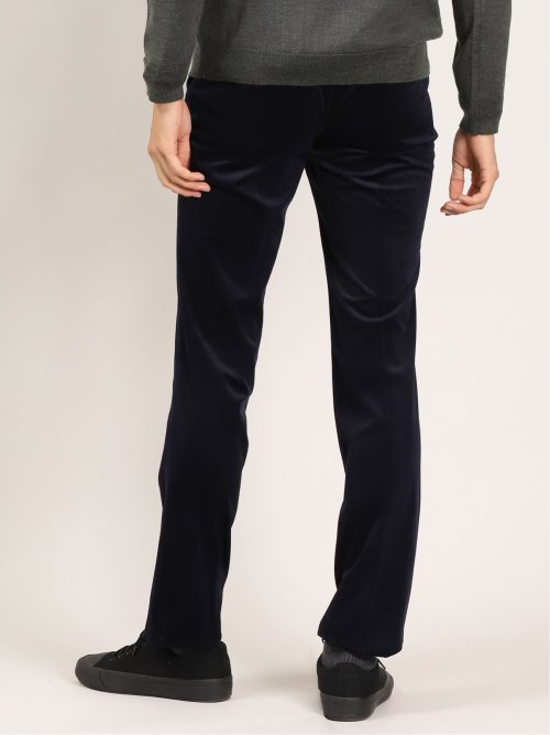 リッチベロア スリムパンツ 紺(セットアップ可能)