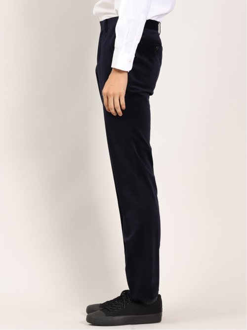 リッチベロア スリムパンツ 紺(セットアップ可能)