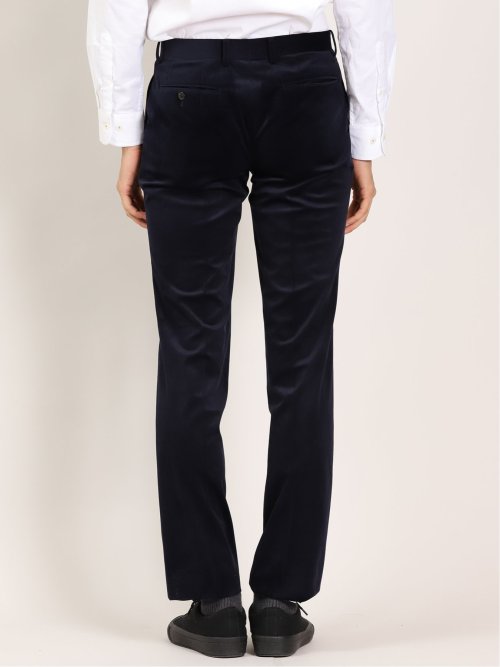 リッチベロア スリムパンツ 紺(セットアップ可能)