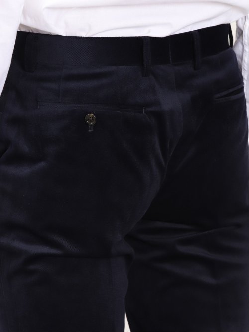 リッチベロア スリムパンツ 紺(セットアップ可能)