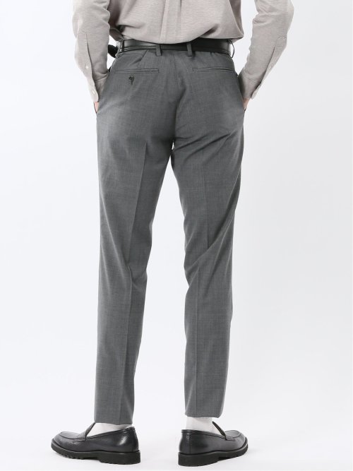 ストレッチウォッシャブル ウール混 スリムフィット ノータックスラックス(セットアップ可能)