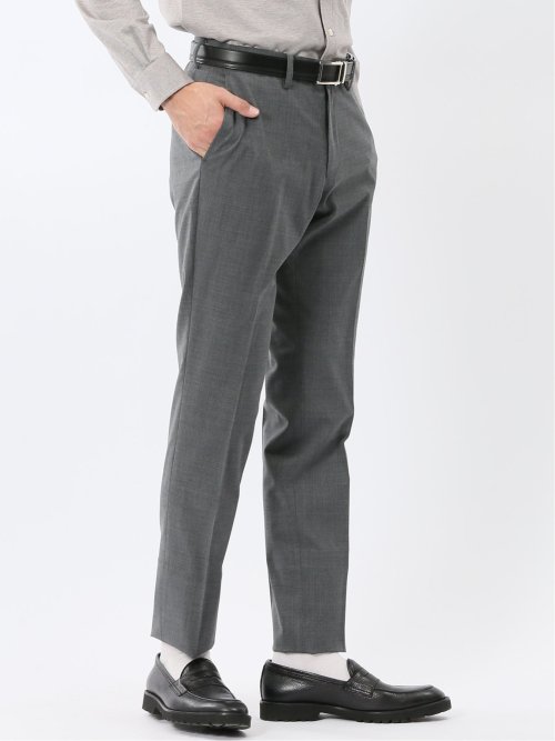 ストレッチウォッシャブル ウール混 スリムフィット ノータックスラックス(セットアップ可能)