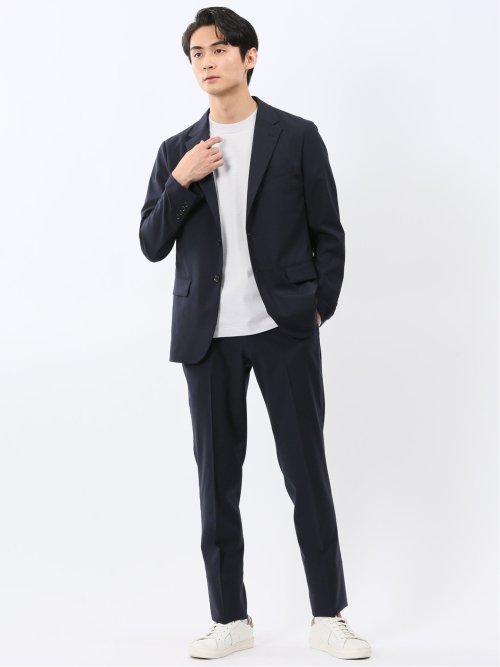 ストレッチウォッシャブル ウール混 スリムフィット ノータックスラックス(セットアップ可能)