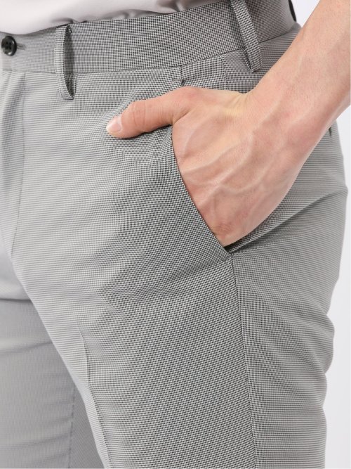 アバントドライ スリムフィット ノータック パンツ 千鳥(セットアップ可能)