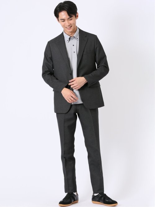 アバントドライ スリムフィット ノータック パンツ デニム調(セットアップ可能)