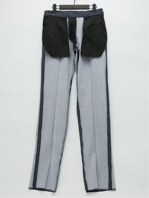 デニム調ヘリンボン ノータックパンツ(セットアップ可能)