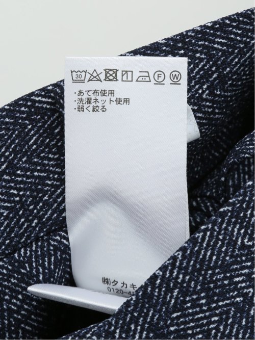 デニム調ヘリンボン ノータックパンツ(セットアップ可能)