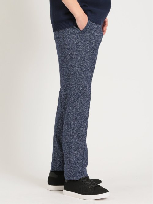 デニム調ヘリンボン ノータックパンツ(セットアップ可能)