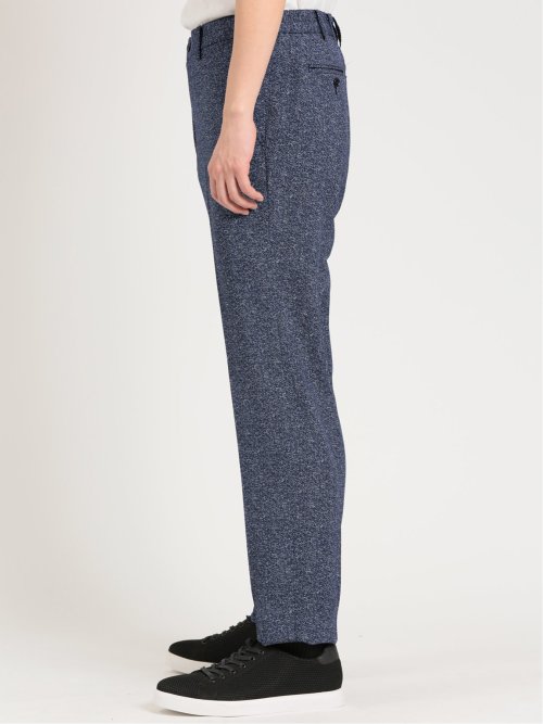 デニム調ヘリンボン ノータックパンツ(セットアップ可能)