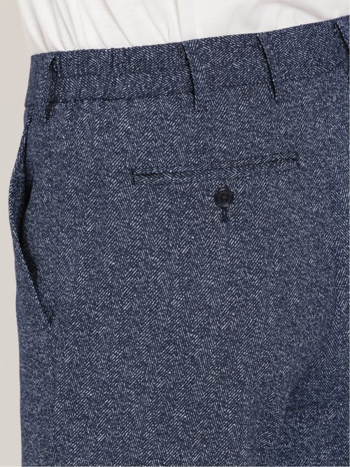 デニム調ヘリンボン ノータックパンツ(セットアップ可能)