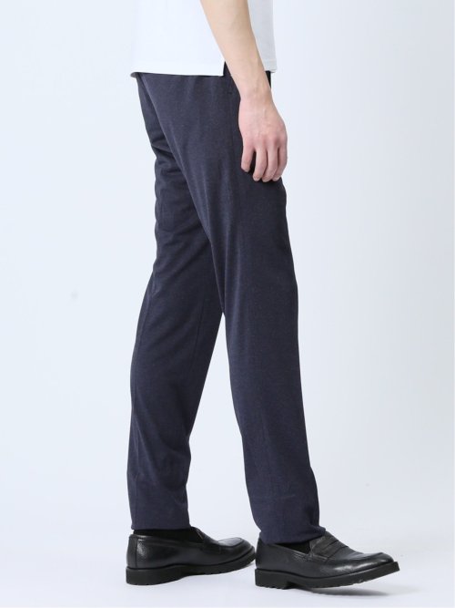 デニム調 スリムフィット ノータックパンツ ダルブルー(セットアップ可能)