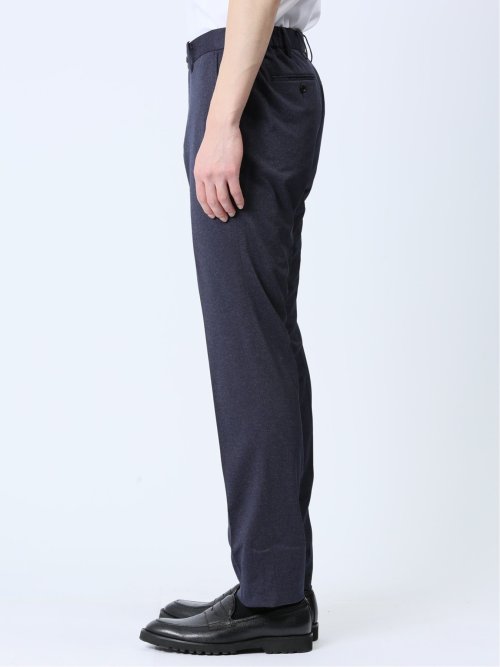 デニム調 スリムフィット ノータックパンツ ダルブルー(セットアップ可能)