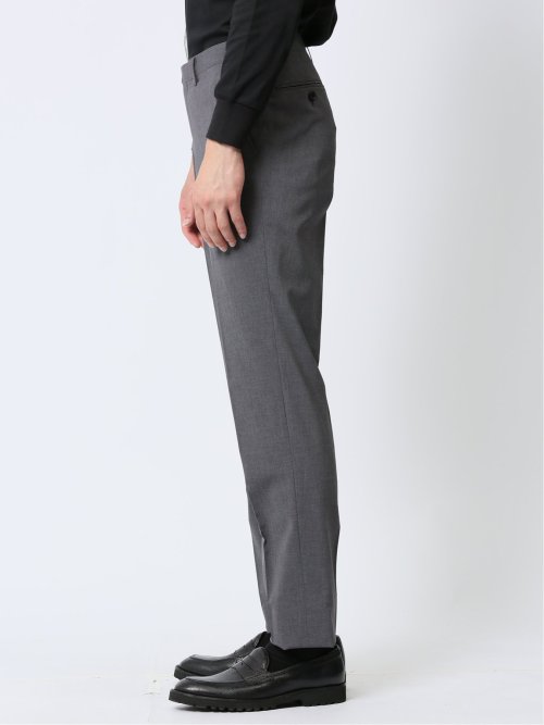 ストレッチウォッシャブル スリムフィット ノータックスラックス 無地グレー(セットアップ可能)