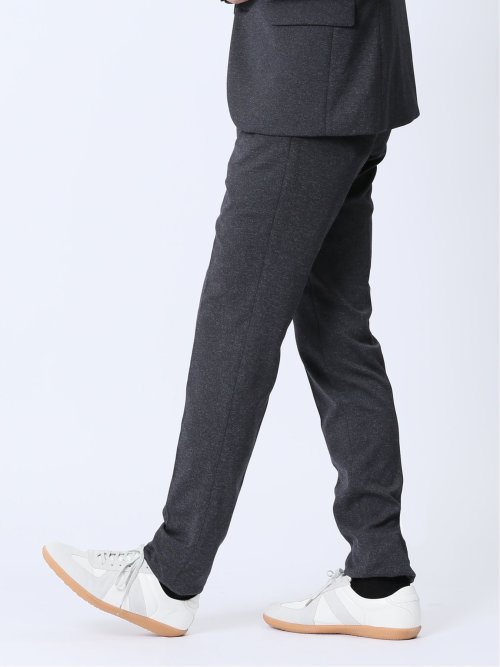 ストレッチジャージ スリムフィット ノータックパンツ グレー(セットアップ可能)