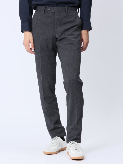 ストレッチジャージ スリムフィット ノータックパンツ グレー(セットアップ可能)