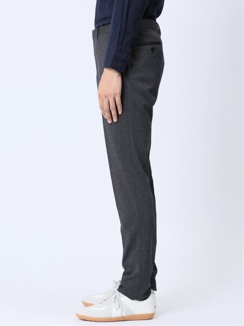 ストレッチジャージ スリムフィット ノータックパンツ グレー(セットアップ可能)