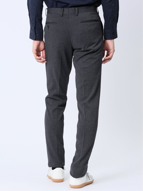 ストレッチジャージ スリムフィット ノータックパンツ グレー(セットアップ可能)