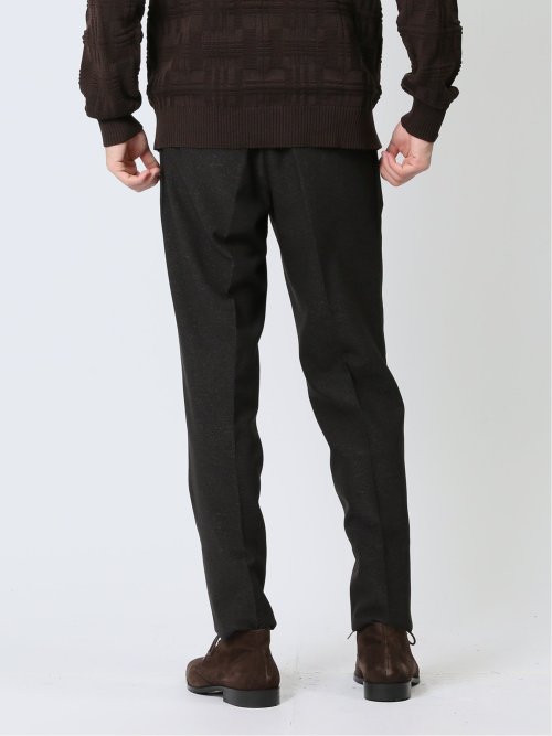 Woolen Tec On スリムフィット ノータックパンツ 組織茶(セットアップ