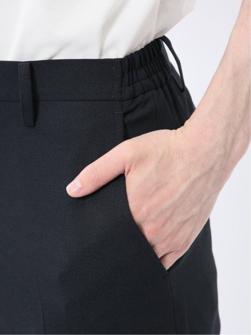 軽量メッシュ スリムフィット ノータックパンツ 紺(セットアップ可能)