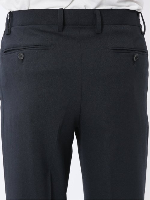 軽量メッシュ スリムフィット ノータックパンツ 紺(セットアップ可能)