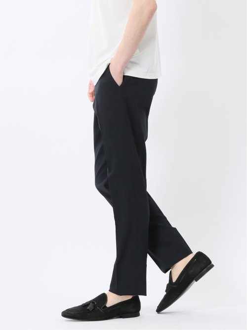 軽量メッシュ スリムフィット ノータックパンツ 紺(セットアップ可能)