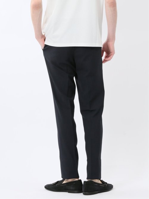 軽量メッシュ スリムフィット ノータックパンツ 紺(セットアップ可能)