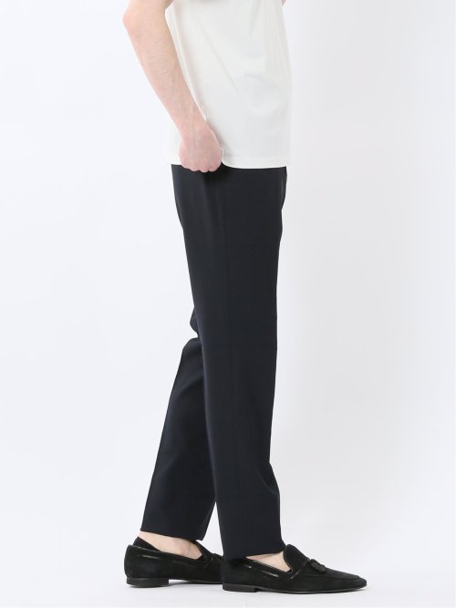 軽量メッシュ スリムフィット ノータックパンツ 紺(セットアップ可能)