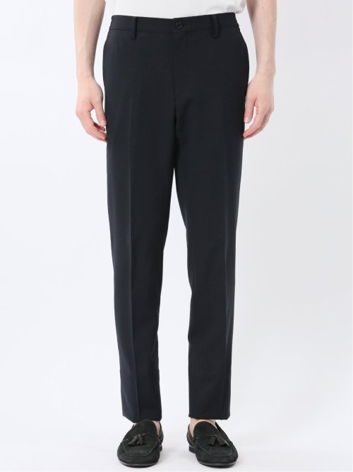 軽量メッシュ スリムフィット ノータックパンツ 紺(セットアップ可能)