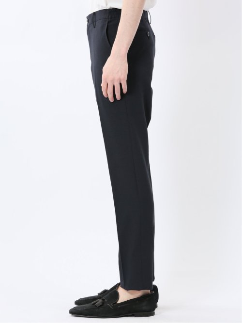 軽量メッシュ スリムフィット ノータックパンツ 紺(セットアップ可能)