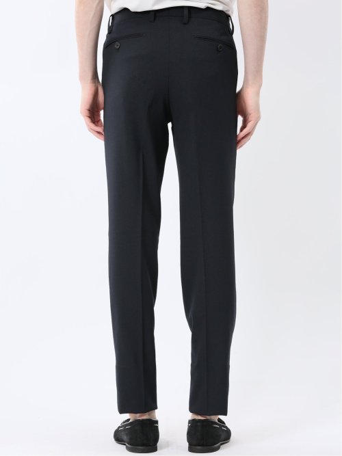 軽量メッシュ スリムフィット ノータックパンツ 紺(セットアップ可能)