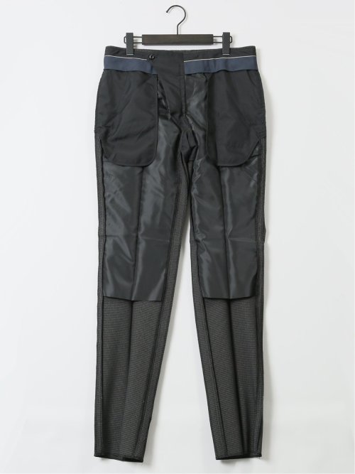 Woolen Tec On スリムフィット ノータックスラックス 千鳥グレー(S 06