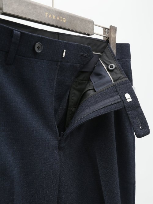 ストレッチウォッシャブル スリムフィット ノータックスラックス 組織紺(セットアップ可能)