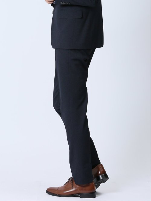 ストレッチウォッシャブル スリムフィット ノータックスラックス 組織紺(セットアップ可能)