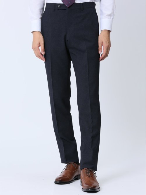 ストレッチウォッシャブル スリムフィット ノータックスラックス 組織紺(セットアップ可能)