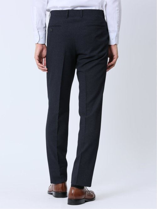 ストレッチウォッシャブル スリムフィット ノータックスラックス 組織紺(セットアップ可能)