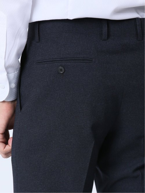 ストレッチウォッシャブル スリムフィット ノータックスラックス 組織紺(セットアップ可能)