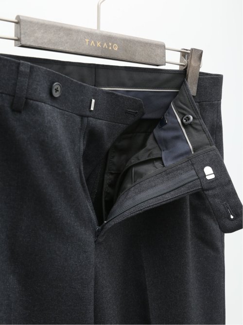 ストレッチウォッシャブル スリムフィット ノータックスラックス 無地グレー(セットアップ可能)